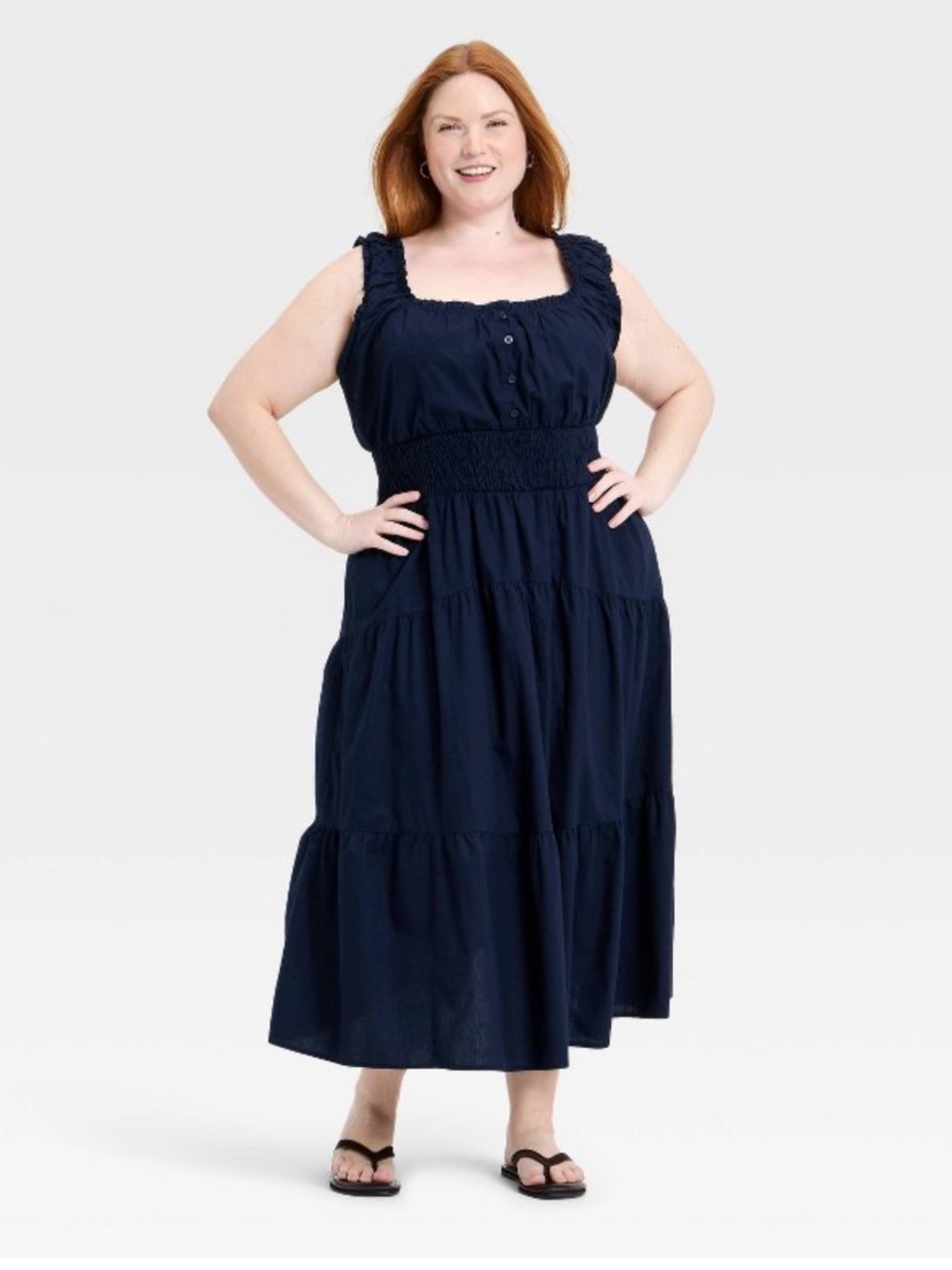Universal Thread Navy Blue Smocked Waist Dress
